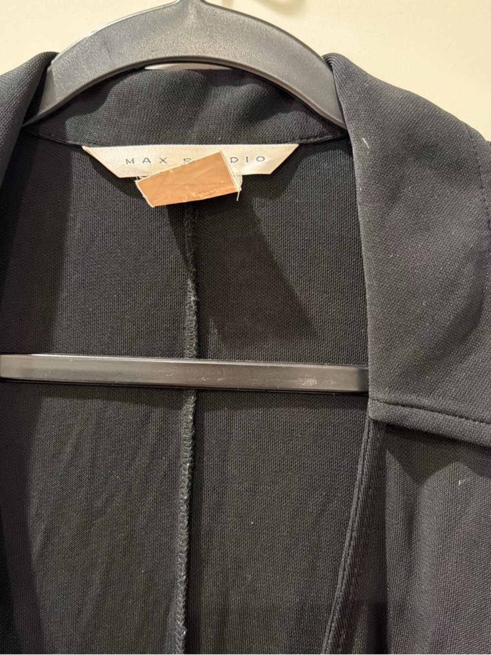 Max Studio Black Top with Branded Neckline - Picture 5 of 6